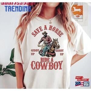 Save A Horse Ride Cowboy Retro Tshirt